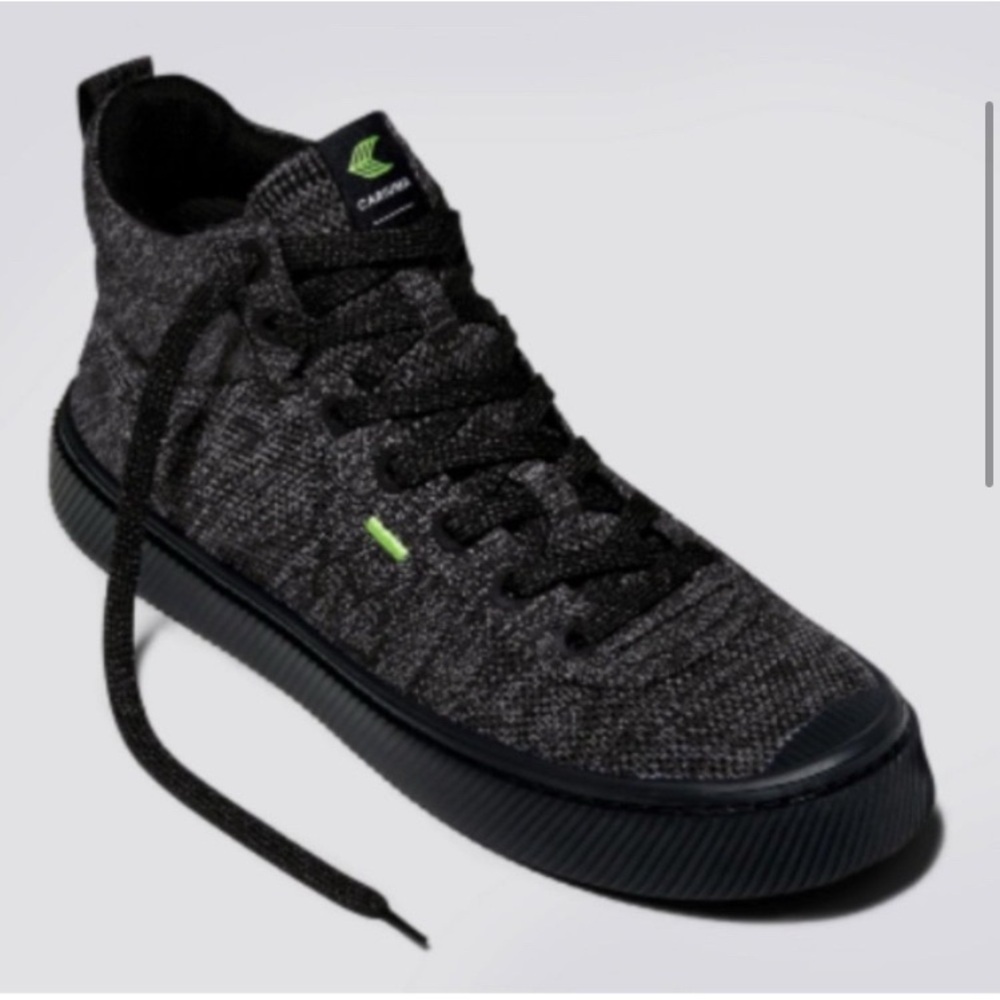 Cariuma Black Heather Knit Ibi High-Top Sneakers, NWOT in original packaging - Picture 2 of 13